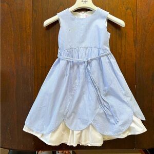 IL GUFO | scallop hem blue striped dress size 5 years